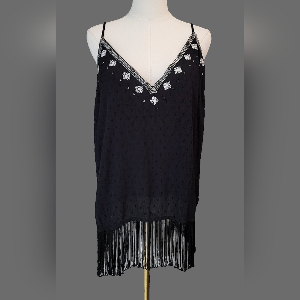 Idyllwind‎ Black Fringe Tank Top
